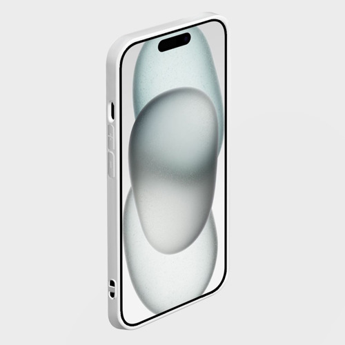 Чехол силиконовый для Apple iPhone 15 матовый Дворничек с мусором, цвет белый - фото 3