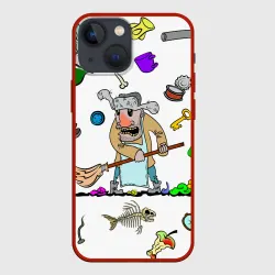 Чехол для iPhone 13 mini Дворничек с мусором