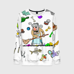 Женский свитшот 3D Дворничек с мусором