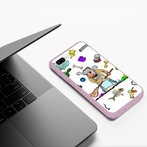 Чехол для iPhone 7Plus/8 Plus матовый Дворничек, цвет розовый - фото 5