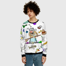 Мужской свитшот 3D Дворничек с мусором - фото 2