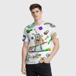Мужская футболка 3D Дворничек с мусором - фото 2