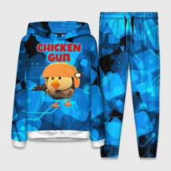 Женский костюм с толстовкой 3D Chicken Gun с автоматом