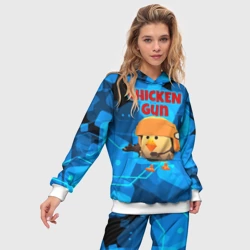 Женский костюм с толстовкой 3D Chicken Gun с автоматом - фото 2