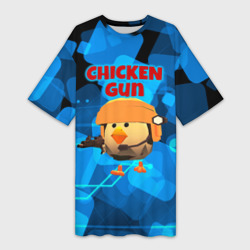 Платье-футболка 3D Chicken Gun с автоматом