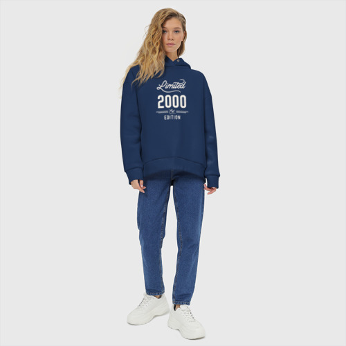 Женское худи Oversize хлопок 2000 ограниченный выпуск, цвет темно-синий - фото 6