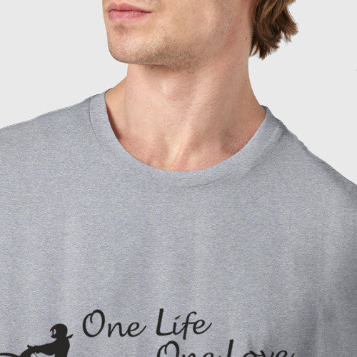 Мужская футболка хлопок One life one love, цвет меланж - фото 6