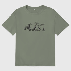 Женская футболка хлопок Oversize One life one love