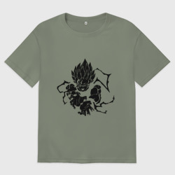 Женская футболка хлопок Oversize Монохромный Гоку в режиме саяна Dragon ball