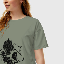 Женская футболка хлопок Oversize Монохромный Гоку в режиме саяна Dragon ball - фото 2