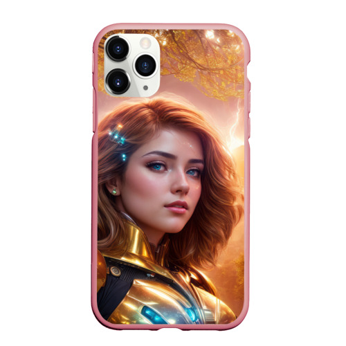 Чехол для iPhone 11 Pro Max матовый Девушка Антиопа в броне, цвет баблгам