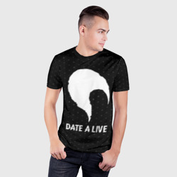 Мужская футболка 3D Slim Date A Live glitch на темном фоне - фото 2