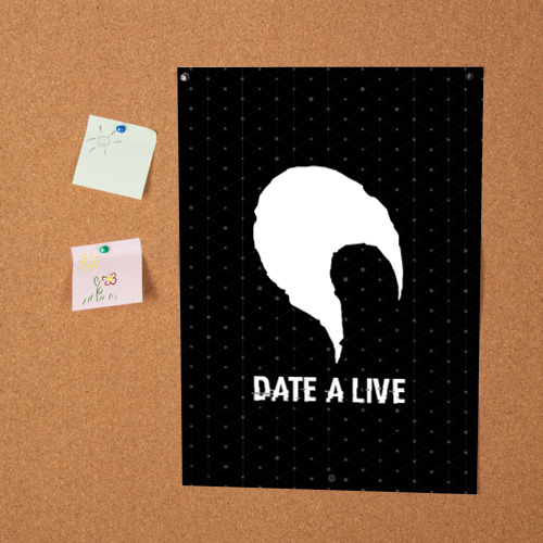 Постер Date A Live glitch на темном фоне - фото 2