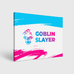 Холст прямоугольный Goblin Slayer neon gradient style: надпись и символ