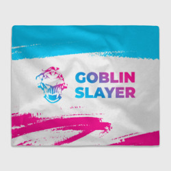 Плед 3D Goblin Slayer neon gradient style: надпись и символ