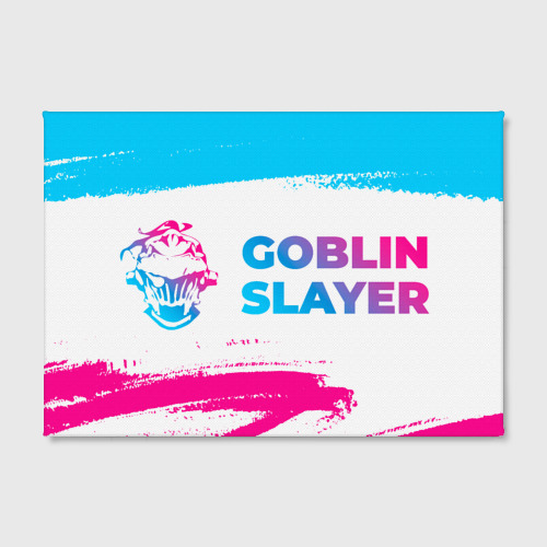 Холст прямоугольный Goblin Slayer neon gradient style: надпись и символ, цвет 3D печать - фото 2