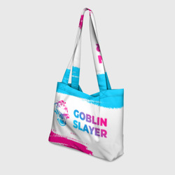 Пляжная сумка 3D Goblin Slayer neon gradient style: надпись и символ - фото 2