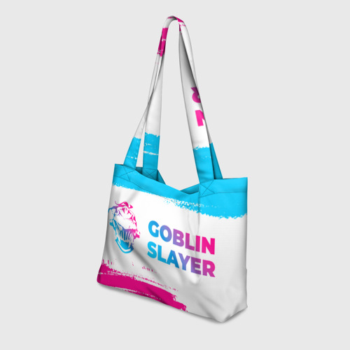 Пляжная сумка 3D Goblin Slayer neon gradient style: надпись и символ - фото 3