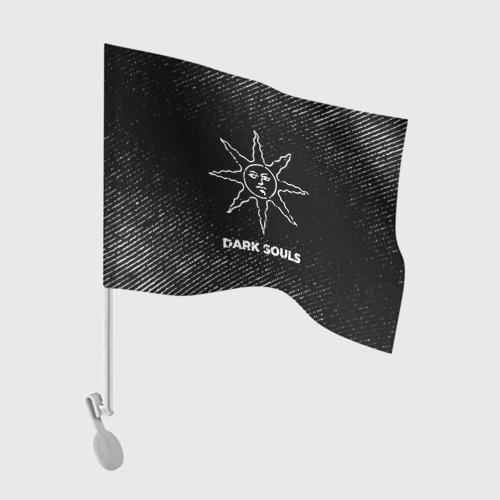 Флаг для автомобиля Dark Souls с потертостями на темном фоне