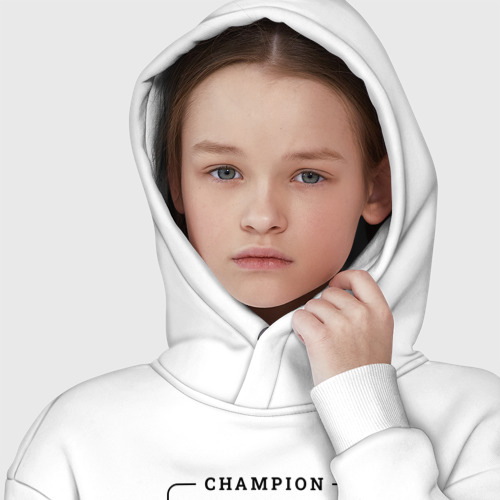 Детское худи Oversize хлопок FNAF gaming champion: рамка с лого и джойстиком, цвет белый - фото 6