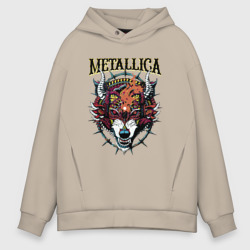 Metallica - wolf's muzzle thrash metal – Худи оверсайз из хлопка с принтом купить со скидкой в -21%