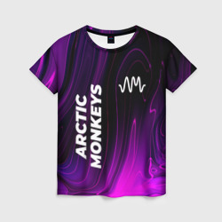 Женская футболка 3D Arctic Monkeys violet plasma