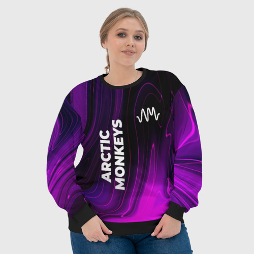 Женский свитшот 3D Arctic Monkeys violet plasma, цвет 3D печать - фото 6