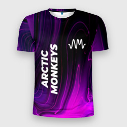 Мужская футболка 3D Slim Arctic Monkeys violet plasma