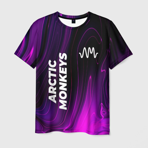 Мужская футболка 3D Arctic Monkeys violet plasma, цвет 3D печать