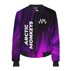 Женский бомбер 3D Arctic Monkeys violet plasma