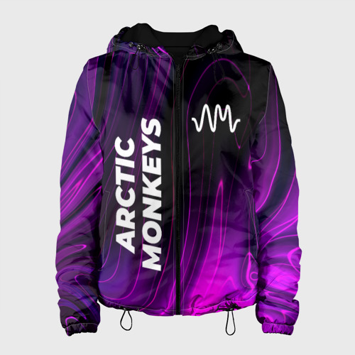 Женская куртка 3D Arctic Monkeys violet plasma, цвет черный