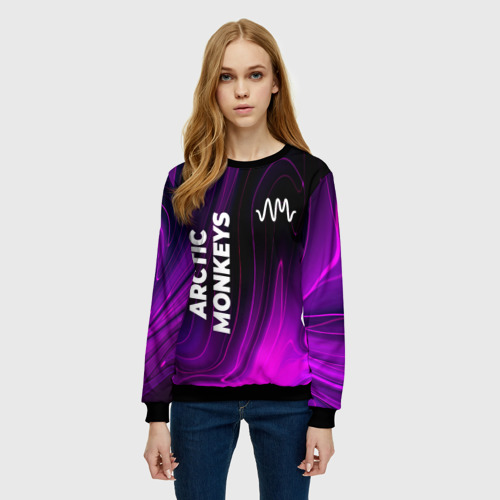 Женский свитшот 3D Arctic Monkeys violet plasma, цвет 3D печать - фото 3