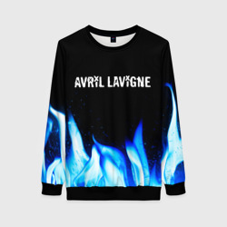 Женский свитшот 3D Avril Lavigne blue fire