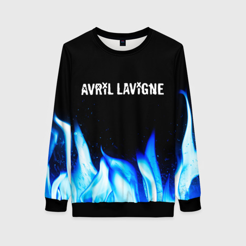 Женский свитшот 3D Avril Lavigne blue fire, цвет 3D печать