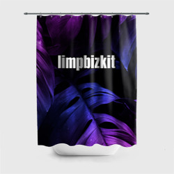 Штора 3D для ванной Limp Bizkit neon monstera