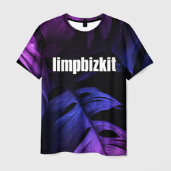 Мужская футболка 3D Limp Bizkit neon monstera
