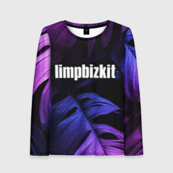 Женский лонгслив 3D Limp Bizkit neon monstera