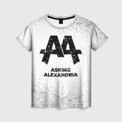 Женская футболка 3D Asking Alexandria с потертостями на светлом фоне