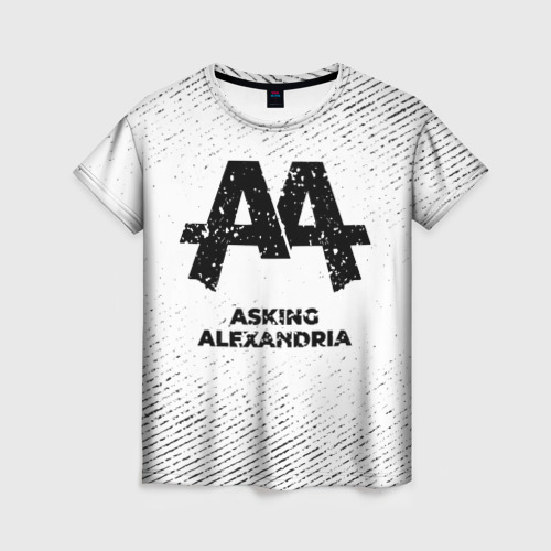 Женская футболка 3D Asking Alexandria с потертостями на светлом фоне, цвет 3D печать