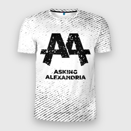 Мужская футболка 3D Slim Asking Alexandria с потертостями на светлом фоне, цвет 3D печать