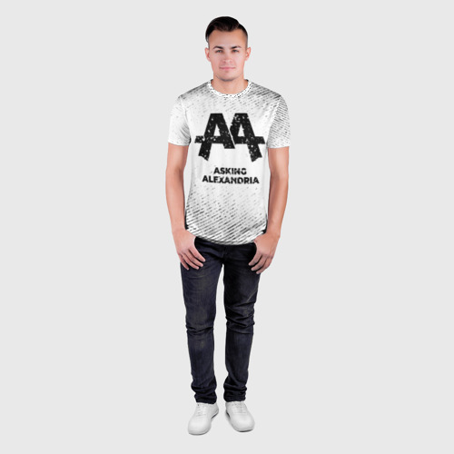 Мужская футболка 3D Slim Asking Alexandria с потертостями на светлом фоне, цвет 3D печать - фото 4
