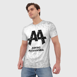 Мужская футболка 3D Asking Alexandria с потертостями на светлом фоне - фото 2