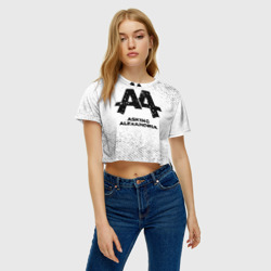 Женская футболка Crop-top 3D Asking Alexandria с потертостями на светлом фоне - фото 2