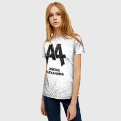 Женская футболка 3D Asking Alexandria с потертостями на светлом фоне - фото 2