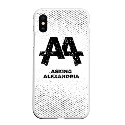 Чехол для iPhone XS Max матовый Asking Alexandria с потертостями на светлом фоне