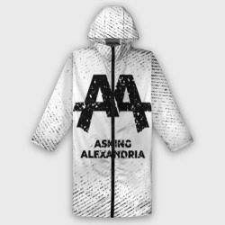 Мужской дождевик 3D Asking Alexandria с потертостями на светлом фоне