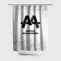 Штора 3D для ванной Asking Alexandria с потертостями на светлом фоне