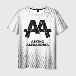 Мужская футболка 3D Asking Alexandria с потертостями на светлом фоне