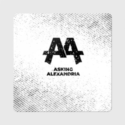 Магнит виниловый Квадрат Asking Alexandria с потертостями на светлом фоне