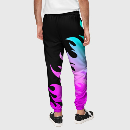 Мужские брюки 3D Skillet неоновый огонь, цвет 3D печать - фото 5